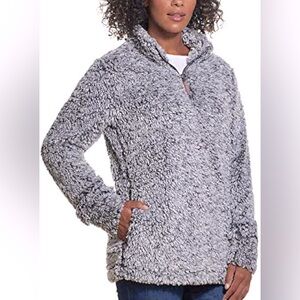 EUC Weatherproof Vintage Sherpa Half Zip pullover Jacket Sweater